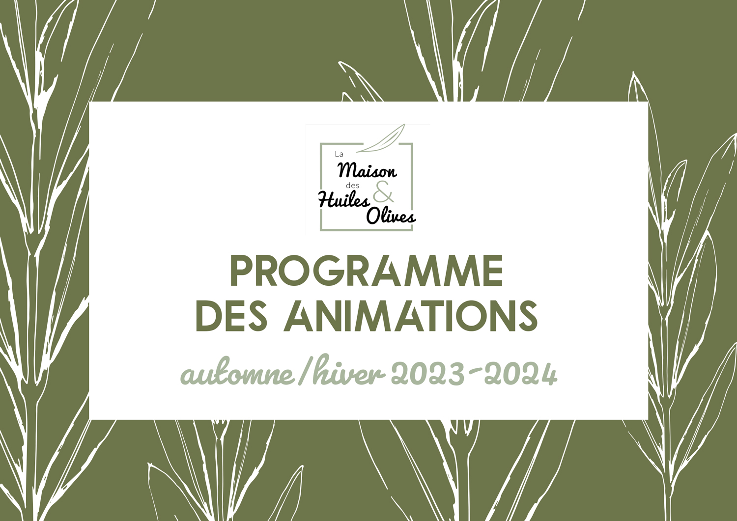 maison des huiles et olives, programme des animations automne-hiver 2023-2024