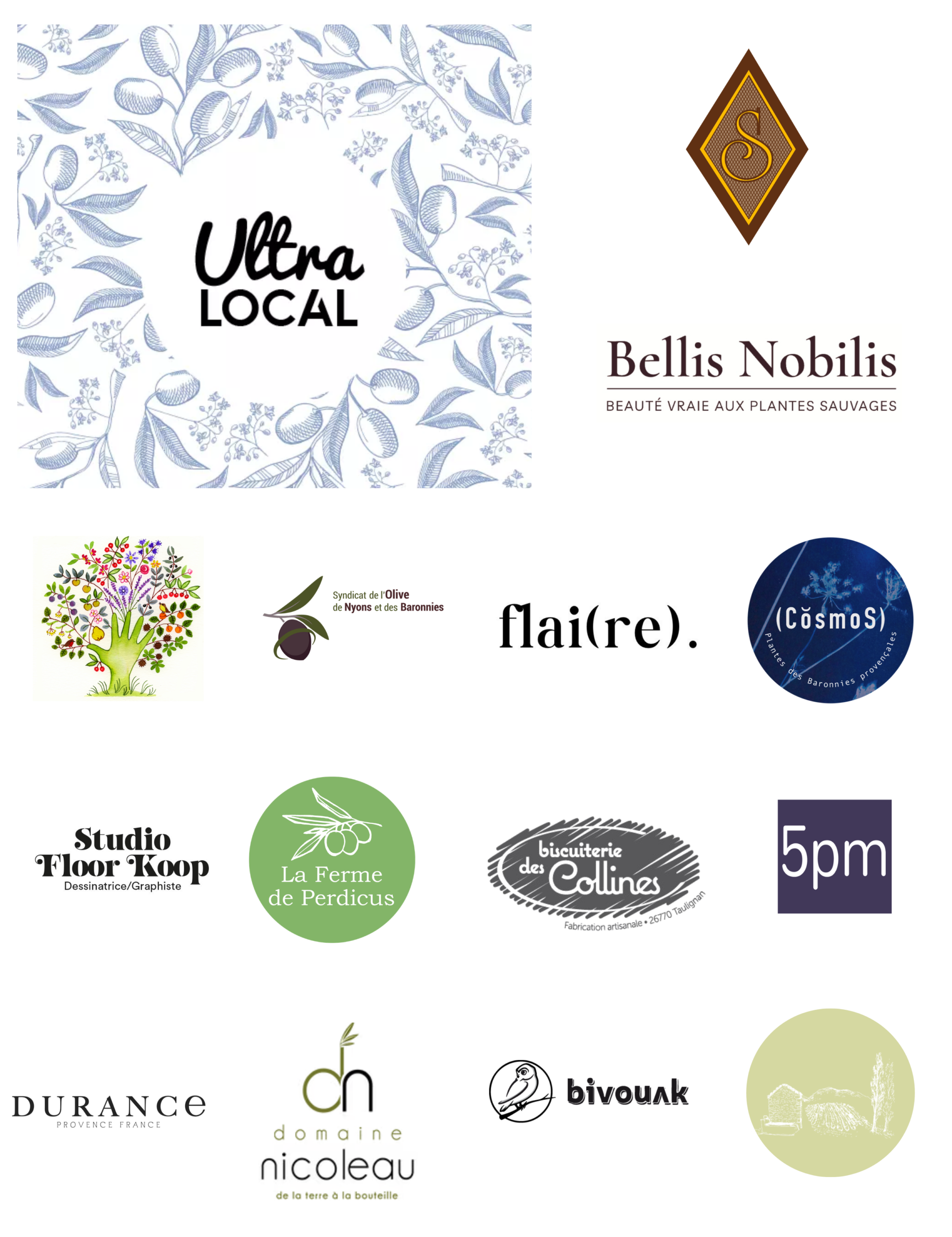 Nos partenaires ultra locals Découvrez une sélection de produits ultra-locaux issus du pays nyonsais et des Baronnies, conçus à moins de 30 km de Nyons. Pour saisir toute la richesse de notre territoire, il faut s’aventurer hors des sentiers battus et partir à la rencontre d’artisans et de producteurs passionnés. Au fil des saisons, ils fabriquent avec soin des produits singuliers, naturels et authentiques, à petite échelle, dans le respect du terroir et des savoir-faire locaux.